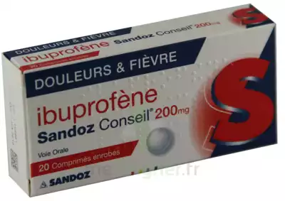 Ibuprofene Sandoz Conseil 200 Mg, Comprimé Enrobé à LA ROCHE SUR YON